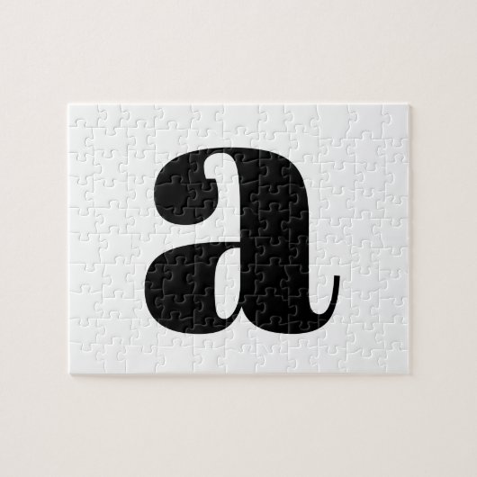 Modern Monogram Initial Letter Black and White Puzzle (Horizontal)