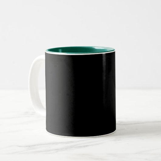 Modern Monogram Initial Letter Black Zweifarbige Tasse (Vorderseite Links)