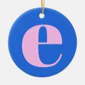 Modern Monogram Initial Letter Bright Blue Pink Keramik Ornament (Vorne)