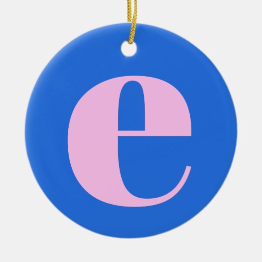 Modern Monogram Initial Letter Bright Blue Pink Keramik Ornament (Vorne)
