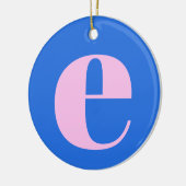 Modern Monogram Initial Letter Bright Blue Pink Keramik Ornament (Links)