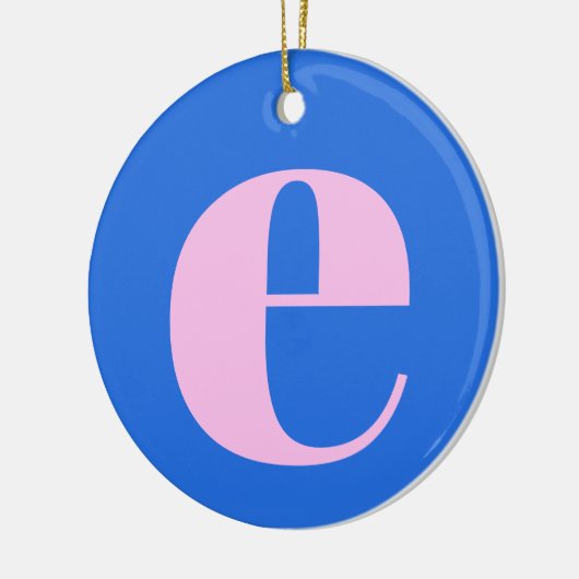 Modern Monogram Initial Letter Bright Blue Pink Keramik Ornament (Links)