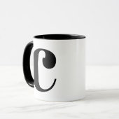 Modern Monogram Initial Letter C Black and White Tasse (Vorderseite Links)