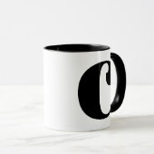 Modern Monogram Initial Letter C Black and White Tasse (VorderseiteRechts)