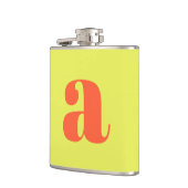 Modern Monogram Initial Letter Chartreuse Wedding Flachmann (Links)