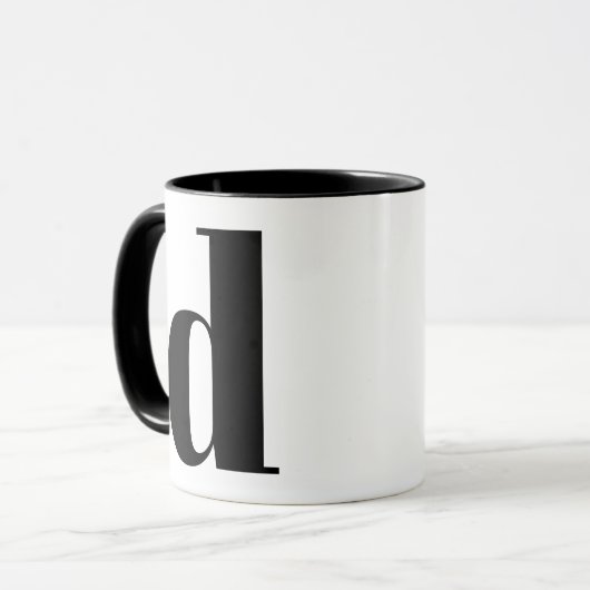 Modern Monogram Initial Letter D Black and White Tasse (Vorderseite Links)