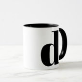 Modern Monogram Initial Letter D Black and White Tasse (VorderseiteRechts)
