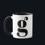 Modern Monogram Initial Letter G Black and White Tasse<br><div class="desc">Niedliches modernes g Monogramm in Schwarzweiß. Wenn Ihr bevorzugter Brief auf dieser Tasse nicht funktioniert,  lesen Sie bitte die Monogramm-Tasse für den gewünschten Brief oder kontaktieren Sie mich.</div>