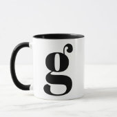 Modern Monogram Initial Letter G Black and White Tasse (Links)