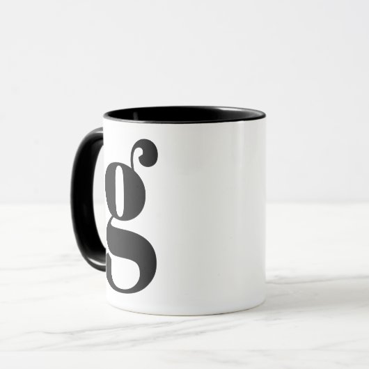 Modern Monogram Initial Letter G Black and White Tasse (Vorderseite Links)