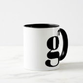 Modern Monogram Initial Letter G Black and White Tasse (VorderseiteRechts)