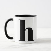 Modern Monogram Initial Letter h Black and White Tasse (Links)