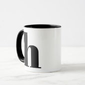 Modern Monogram Initial Letter h Black and White Tasse (Vorderseite Links)