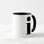 Modern Monogram Initial Letter i Black and White Tasse (VorderseiteRechts)