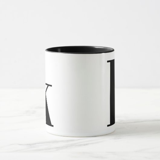 Modern Monogram Initial Letter k Black and White Tasse (Zentrum)