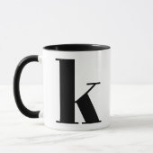 Modern Monogram Initial Letter k Black and White Tasse (Links)
