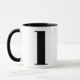 Modern Monogram Initial Letter l Black and White Tasse