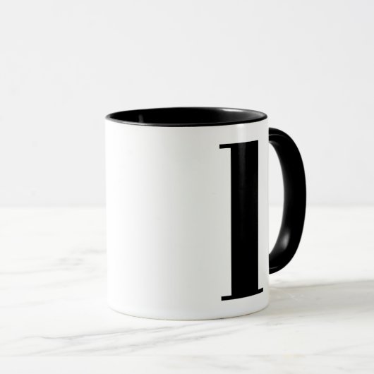 Modern Monogram Initial Letter l Black and White Tasse (VorderseiteRechts)