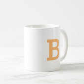 Modern Monogram, Initial Letter Light Orange Kaffeetasse (VorderseiteRechts)