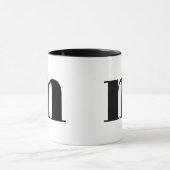 Modern Monogram Initial Letter m Black and White Tasse (Zentrum)