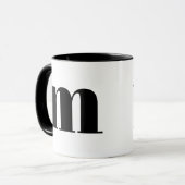 Modern Monogram Initial Letter m Black and White Tasse (Vorderseite Links)