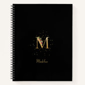 Modern Monogram Initial Letter M Floral Muster Notizblock (Vorderseite)