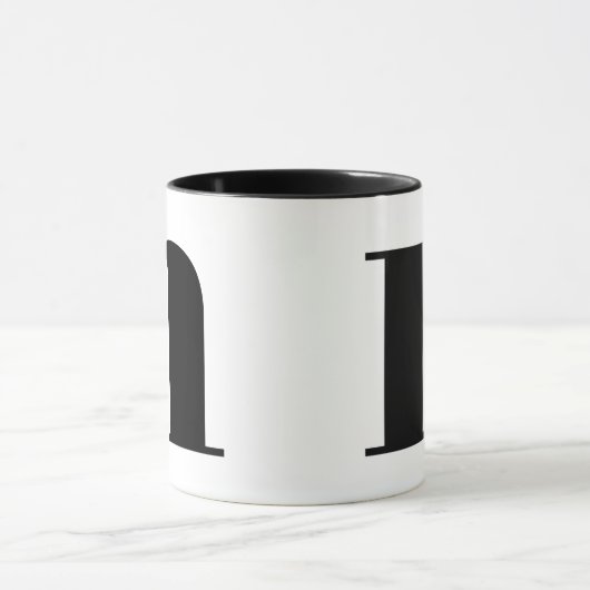 Modern Monogram Initial Letter N Black and White Tasse (Zentrum)