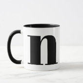 Modern Monogram Initial Letter N Black and White Tasse (Links)
