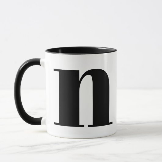 Modern Monogram Initial Letter N Black and White Tasse (Links)