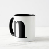 Modern Monogram Initial Letter N Black and White Tasse (Vorderseite Links)