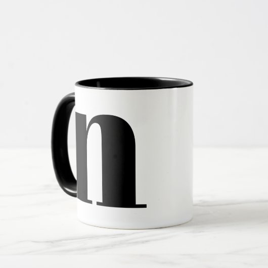 Modern Monogram Initial Letter N Black and White Tasse (Vorderseite Links)