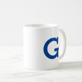 Modern Monogram Initial Letter Navy Blue Kaffeetasse (VorderseiteRechts)
