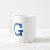 Modern Monogram Initial Letter Navy Blue Kaffeetasse (Vorderseite Links)
