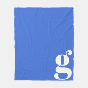 Modern Monogram Initial Letter Niedlich Bright Blu Fleecedecke