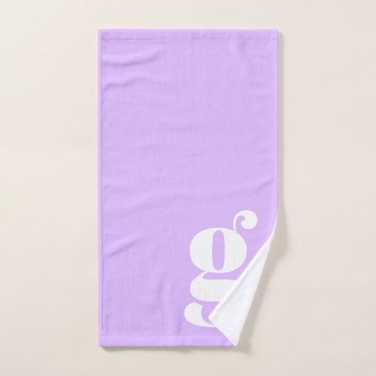 Modern Monogram Initial Letter Pastel Lavender Badhandtuch Set (Handtuch)