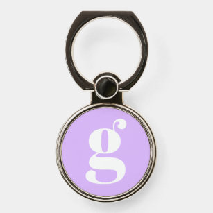 Modern Monogram Initial Letter Pastel Lavender Handy Ring