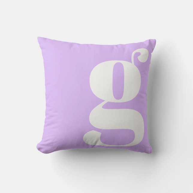 Modern Monogram Initial Letter Pastel Lavender Kissen (Vorderseite)