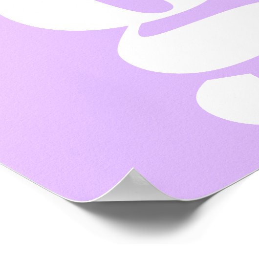 Modern Monogram Initial Letter Pastel Lavender Poster (Ecke)
