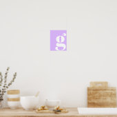 Modern Monogram Initial Letter Pastel Lavender Poster (Küche)