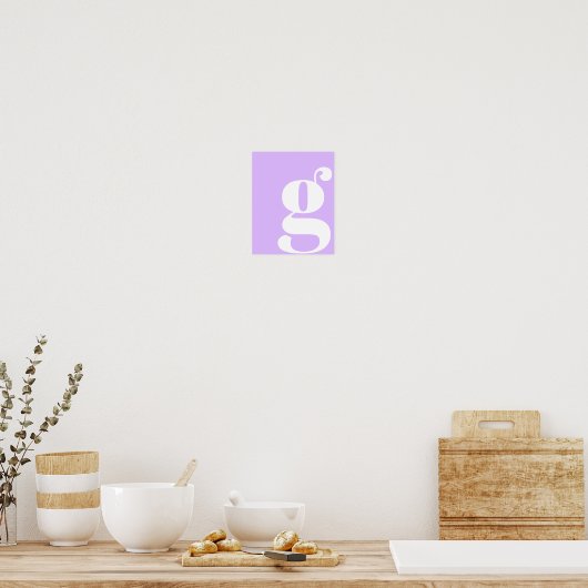 Modern Monogram Initial Letter Pastel Lavender Poster (Küche)