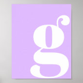 Modern Monogram Initial Letter Pastel Lavender Poster (Vorne)