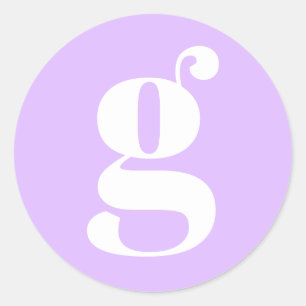 Modern Monogram Initial Letter Pastel Lavender Runder Aufkleber