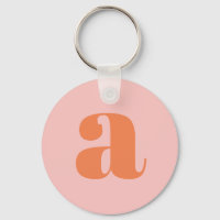 Modern Monogram Initial Letter Pastel Pink Orange