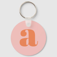 Modern Monogram Initial Letter Pastel Pink Orange 