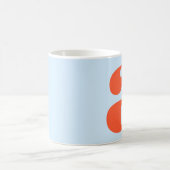 Modern Monogram Initial Letter Soft Blue Orange Kaffeetasse (Mittel)