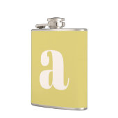 Modern Monogram Initial Letter Soft Yellow Wedding Flachmann (Links)