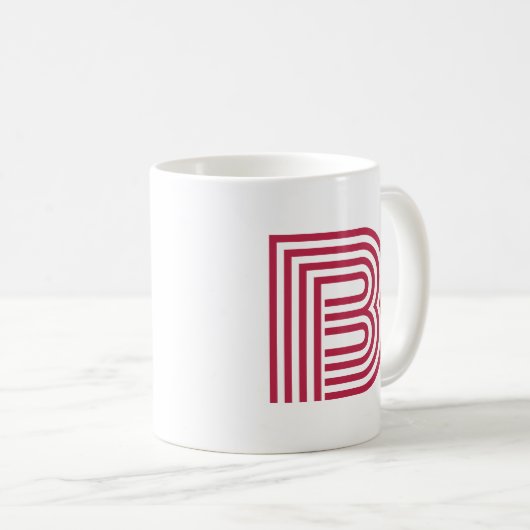 Modern Monogram Initial Letter Stilvoll Kaffeetasse (VorderseiteRechts)