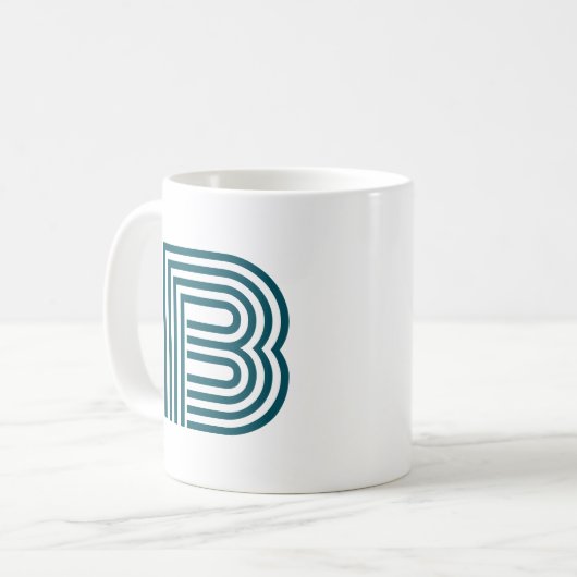 Modern Monogram Initial Letter Stylish Aquamarin G Kaffeetasse (Vorderseite Links)