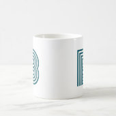 Modern Monogram Initial Letter Stylish Aquamarin G Kaffeetasse (Mittel)