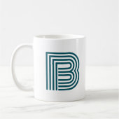 Modern Monogram Initial Letter Stylish Aquamarin G Kaffeetasse (Links)